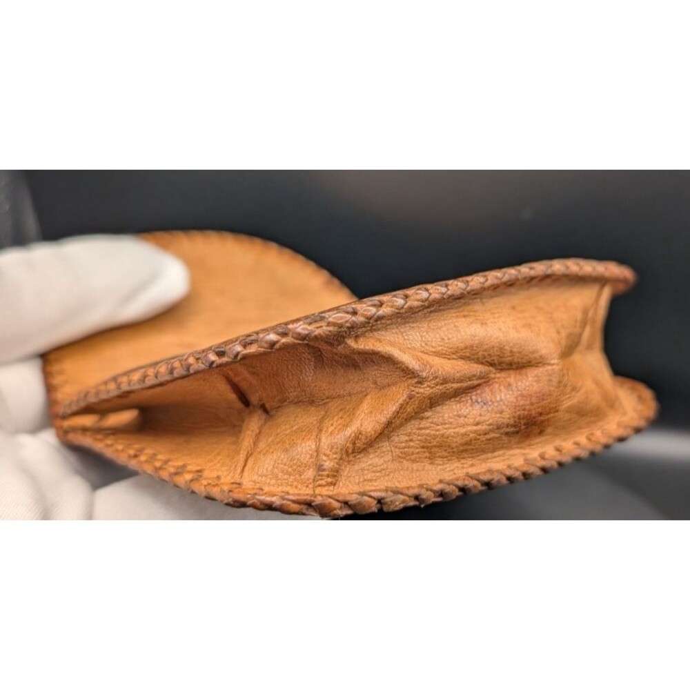Vintage Coin Purse – 6" x 5" – Two‑Pocket Design – Hand‑Stitched Look - Picture 3 of 8